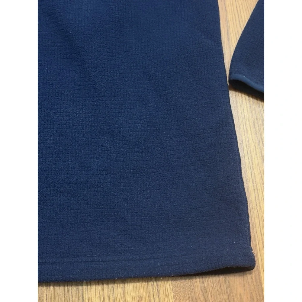 The North Face Waffle Fleece Quarter Zip Pullover Mens Large Navy Blue